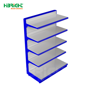 Highbright Blue Frame Single Sided <b>Metal</b> Supermarket <b>Shelving</b> Merchandise Display <b>Rack</b> for Supermarket and Grocery - Product Image 1