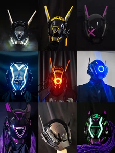 Máscara Ninja de Cosplay Avanzada con Luz LED, Máscara Shinobi para Fiesta de Halloween, Estilo Cyberpunk - Product Image 3