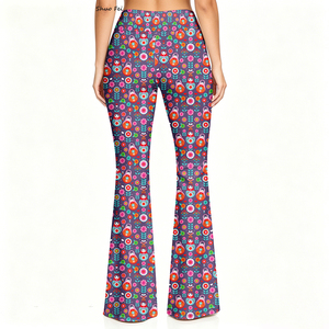 Pantalones <span class=keywords><strong>de</strong></span> yoga acampanados <span class=keywords><strong>de</strong></span> cintura alta para mujer, leggings con estampado <span class=keywords><strong>de</strong></span> <span class=keywords><strong>muñeca</strong></span> rusa <span class=keywords><strong>de</strong></span> arte folclórico retro, pantalones <span class=keywords><strong>de</strong></span> campana con control <span class=keywords><strong>de</strong></span> abdomen, ropa deportiva - Product Image 3