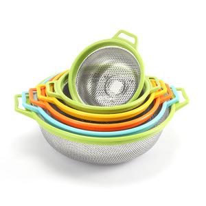 Stainless Steel Colander Fine Mesh Strainer 18X8cm 21X8cm 24X8.5cm 27X10cm 30X10.5cm 33X11.5cm For Kitchen Sink Rice Washing - Product Image 3