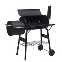 Grande unité de fumoir à granulés avec vapeur double gril à charbon de bois chariot en acier de luxe de style coréen moderne vente en gros