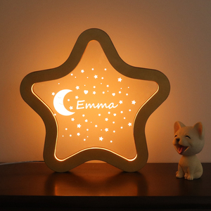 <span class=keywords><strong>Lampe</strong></span> acrylique <span class=keywords><strong>personnalisée</strong></span> avec nom, veilleuse chaude en <span class=keywords><strong>bois</strong></span>, design mignon, interrupteur d'alimentation USB pour chambre d'enfant - Product Image 4