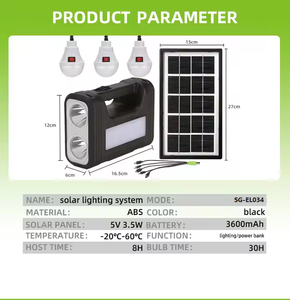 Kit d'éclairage solaire portable <span class=keywords><strong>Shingel</strong></span> pour la maison, mini-système d'éclairage LED pour le camping, lampe de recherche à économie d'énergie pour les situations d'urgence domestiques et extérieures - Product Image 5