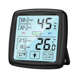 Termômetro Higrômetro <span class=keywords><strong>Digital</strong></span> J&R com Luz de Fundo LCD para Ambientes Internos, Material Plástico com Bateria, Suporte OEM e ODM - Product Image 1