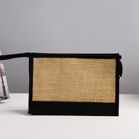 Sac fourre-tout en toile de jute personnalisé avec logo, pochette à maquillage en toile, sacs cadeaux vierges réutilisables pour artisanat DIY, pour mariage