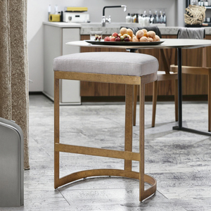 Tabouret de Bar rembourré en tissu velours, Base en acier inoxydable de haute qualité, tabouret de comptoir, Bar de <span class=keywords><strong>cuisine</strong></span> pour la maison - Product Image 5