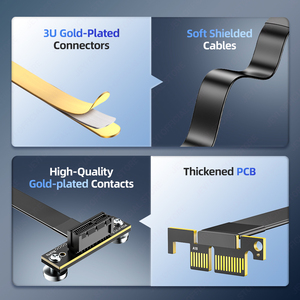 Design magnetico PCIe 3.0/4.0 X1 Riser cavo 90 ° ad angolo retto <span class=keywords><strong>M</strong></span>.2 adattatore per ordini all'ingrosso OEM ODM WiFi Card per magazzino - Product Image 3