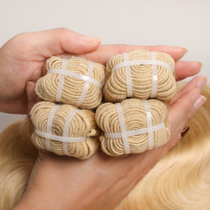 Cabello Humano Virgen Chino Rubio Listo para Enviar, Extensiones de Cabello Humano Liso Natural sin Procesar 15A <span class=keywords><strong>613</strong></span> - Product Image 1