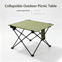 Table pliante légère en tissu Oxford, portable, pour le camping et les pique-niques en plein air