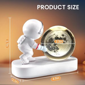 Luz nocturna de bola de cristal de galaxia 3D con astronauta, lámpara de Decoración de mesa para dormitorio, sala de estar, Base de resina, alimentado por USB, regalo - Product Image 3