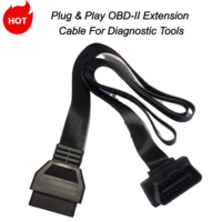 Cable de Extensión OBD II Plano de 16 Pines, 100% Cobre, Macho a Hembra, Compatible con Todos los Vehículos OBD II, para Herramientas de Diagnóstico Automotriz