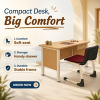 Meubles de classe et de bureau modernes et durables OEM ODM, bureau d'enseignant ergonomique en bois avec chaise assortie