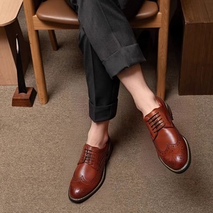 Nuevos Zapatos de Moda para Hombre que Aumentan la Estatura, con Cordones Elaborados, Estilo Brogue Hecho a Mano, Zapatos Casuales para Exteriores - Product Image 4