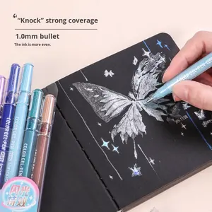Große Kapazität Blue Fruit Flash ing Spezial effekt Journal Pen 61 Farben Glitter Shimmer ing Highlighter 0,5mm Kunststoff Gel Pen - Product Image 1