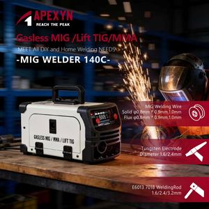 APEXYN 2026 Nuevas Soldadoras MIG MIG-140C 110V/220V Sin Gas/MMA/TIG con Control Sinérgico 3 en 1, Máquina de <span class=keywords><strong>Soldar</strong></span> con Hilo Tubular MIG - Product Image 5