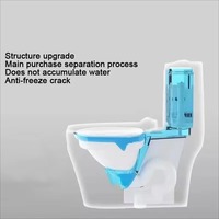 WC Monobloc de Luxe en Céramique, Blanc et Or, Sanitaires Modernes à Double Chasse, Toilettes pour Salle de Bain, Ligne Dorée
