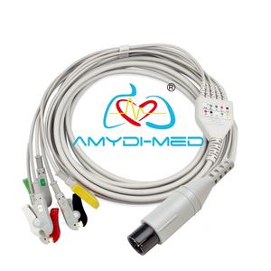 สาย ECG แบบตรงโดยไม่ใช้ความต้านทาน5คลิปต่อสายไฟ ECG แบบชิ้นเดียว IEC Aha - Product Image 4