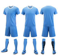 Setelan Jersey dan Celana Pendek Tim Sepak Bola Anak Custom, Kaos Lengan Pendek Dry Fit Unisex, Setelan Training Sepak Bola, Pakaian Olahraga untuk Anak-Anak