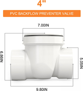 <span class=keywords><strong>Clapet</strong></span> <span class=keywords><strong>anti</strong></span>-<span class=keywords><strong>retour</strong></span> en PVC de 4 pouces pour les systèmes d'égout et de drainage - Product Image 2