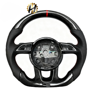 Volant de course HZ Racing ECR en fibre de carbone à fond plat, conçu sur mesure, rouge, pour <span class=keywords><strong>Audi</strong></span> A3/A4 B9/<span class=keywords><strong>A5</strong></span> RS3/RS4/RS5/S3/S4 - Product Image 1