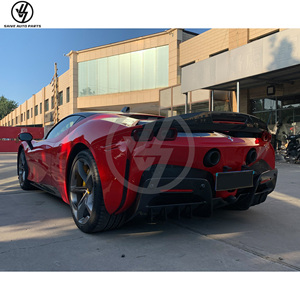 Kit carrosserie en fibre de carbone sèche, lèvre avant, aileron arrière, diffuseur arrière, jupes latérales pour Ferrari SF90, style OEM, pièces automobiles - Product Image 6