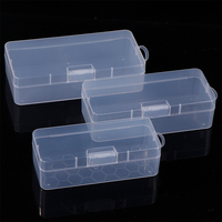Nail Art Rectángulo Almacenamiento Contenedor vacío Caja organizadora Caja Plástico Cepillo transparente Pluma Archivo Accesorios Rhinestone Manicura