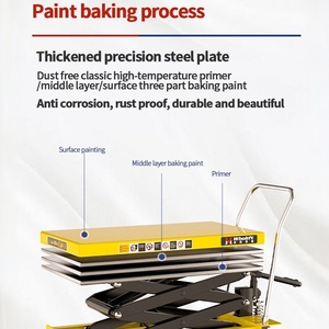 Carro Elevador Móvil Plegable de Acero de Cuatro Ruedas con Capacidad de 500 kg, <span class=keywords><strong>Plataforma</strong></span> Elevadora Hidráulica Manual Tipo Tijera para Uso Industrial - Product Image 3