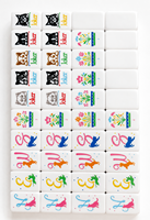 Tuiles de Mahjong classiques américaines Pink Puppy en acrylique multicouche, pour jeux de table et divertissement à quatre joueurs
