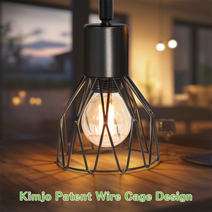 <span class=keywords><strong>Spot</strong></span> de <span class=keywords><strong>plafond</strong></span> E14 moderne noir en métal, style industriel, avec cage en fil métallique, orientable et flexible, idéal pour salon, chambre et intérieur – Meilleure vente - Product Image 3