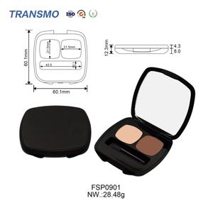 Estuche para Polvos con Espejo, Forma Cuadrada, Transparente, Contenedor de Plástico para Rubor, Contenedor para Paleta de Sombras de Ojos - Product Image 2