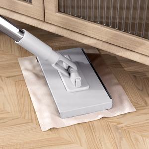 Mini facile à utiliser plat jetable en microfibre vadrouille fenêtre paresseux poussière essuyer avec poteau en acier serviette en papier tête remplacement tissu Non tissé - Product Image 1