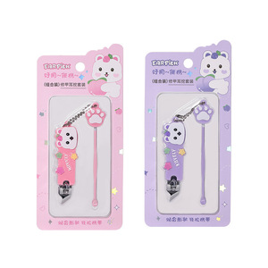 LMLTOP Set de Cortaúñas Inclinado con Diseño de Pata de Gato y Cuchara para Oídos, Herramientas Portátiles de Manicura, Colores Surtidos SY564 - Product Image 2