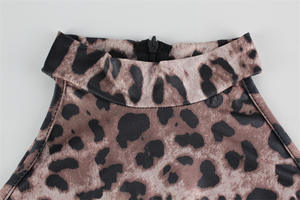Viviblook Z306JP Mono de Fiesta para Mujer, Sexy, con Estampado de Leopardo, Nuevo, sin Mangas, Halter, Malla Ajustada, Alta Elasticidad - Product Image 6
