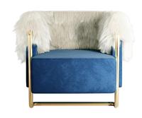 Chaise canapé simple de luxe légère Chaise longue en peluche moderne simple Mobilier en acier inoxydable créatif de designer italien