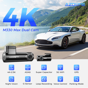 AZDOME M330Max 5G Wi-Fi 4K+2.5K ADAS, Cámara de <span class=keywords><strong>Coche</strong></span> Universal con Supercondensador, Modo de Estacionamiento, Cámara Dual para Salpicadero, DVR - Product Image 2