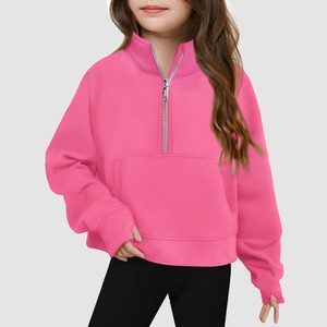 Qingli OEM Custom Factory autunno nuova giacca sportiva da ragazza <span class=keywords><strong>con</strong></span> colletto rialzato felpa a mezza <span class=keywords><strong>Zip</strong></span> a maniche lunghe larga - Product Image 2