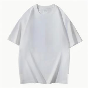 T-shirt pour homme 100% coton, col rond, manches courtes, coupe classique, couleur unie, décontracté, respirant, jersey tricoté, haut uni - Product Image 2