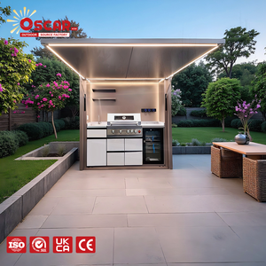 304 Stainless Steel Outdoor Kitchen <strong>Cabinet</strong> with Marble Top Ce Certified Custom Factory Durable Garden Party Outdoor Kitchen - Product Image 1
