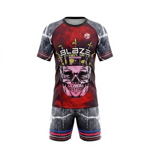 Ensemble de maillot de football sublimé Blaze pour homme, imprimé crâne, respirant, coupe athlétique, manches courtes, uniforme adulte toutes saisons - Product Image 1