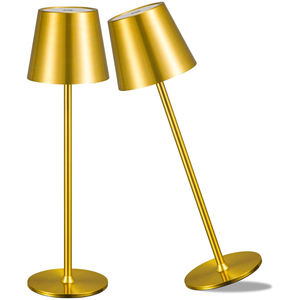 Lampe de table sans fil nordique en gros, design hôtelier et de restaurant, en métal, rechargeable à LED avec base de charge USB - Product Image 1