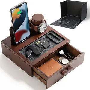 Luxury Wooden Watch Display Box For Men Modern Watch Display Case And Mens Jewelry Box Organizer Black Gift For Boyfriend Watch