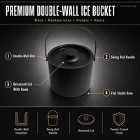 Seau à glace isotherme double paroi 3L en acier inoxydable avec pelle à glace et pinces, anti-fuite, pour fêtes, bars, cocktails, vente en gros, OEM