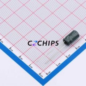 Condensador Electrolítico de Aluminio de Orificio Pasante 470UF10VE110GF, Orificio Pasante, D6.3xL11mm 470uF 20% 10V 450mA-100kHz - Product Image 2