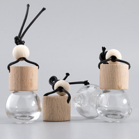 Diffuseur de parfum pour voiture en verre transparent, flacon rond vide pour huiles essentielles liquides
