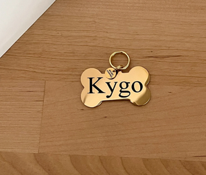 Placa de Identificación Personalizada para Perro, Grabado Cursivo con Nombre, en Plata, Oro, Oro Rosa y Negro - Product Image 3