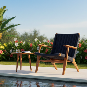 Silla de Descanso Ligera Blumora con Diseño Moderno de Mimbre y Cuerda, Plegable para Terraza Junto a la Piscina, Comedor, Áreas de Hotel - Product Image 5