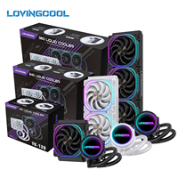 Refroidisseur CPU AIO LOVINGCOOL, design liquide, roulement à billes Abyss multicouche, support LED ARGB, rotation, sans pilote, pour boîtier d'ordinateur