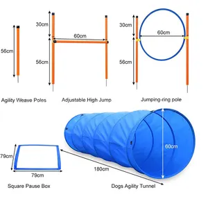 Dog agility training tunel pet agility kits Dog Agility Equipment 28 Peça Dog Curso de Obstáculos para Treinamento