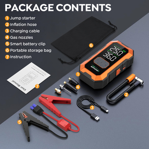 Kit d'outils d'urgence <span class=keywords><strong>12V</strong></span> voiture camion moto démarreur avec batterie 25000mAh 4500A courant de crête <span class=keywords><strong>pompe</strong></span> à Air multi-usage et Booster - Product Image 6