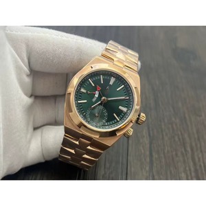 Reloj de Pulsera para Hombre, Mecánico Automático, de Lujo Retro, con Esfera Verde y Oro Rosa, Doble Zona Horaria, Fecha, Deportivo y Ejecutivo - Product Image 3
